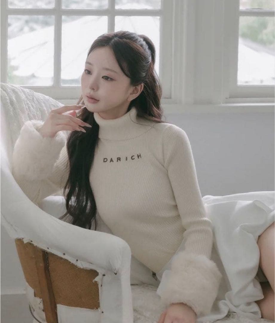 Darich♡新品スムースファーリブニットトップス