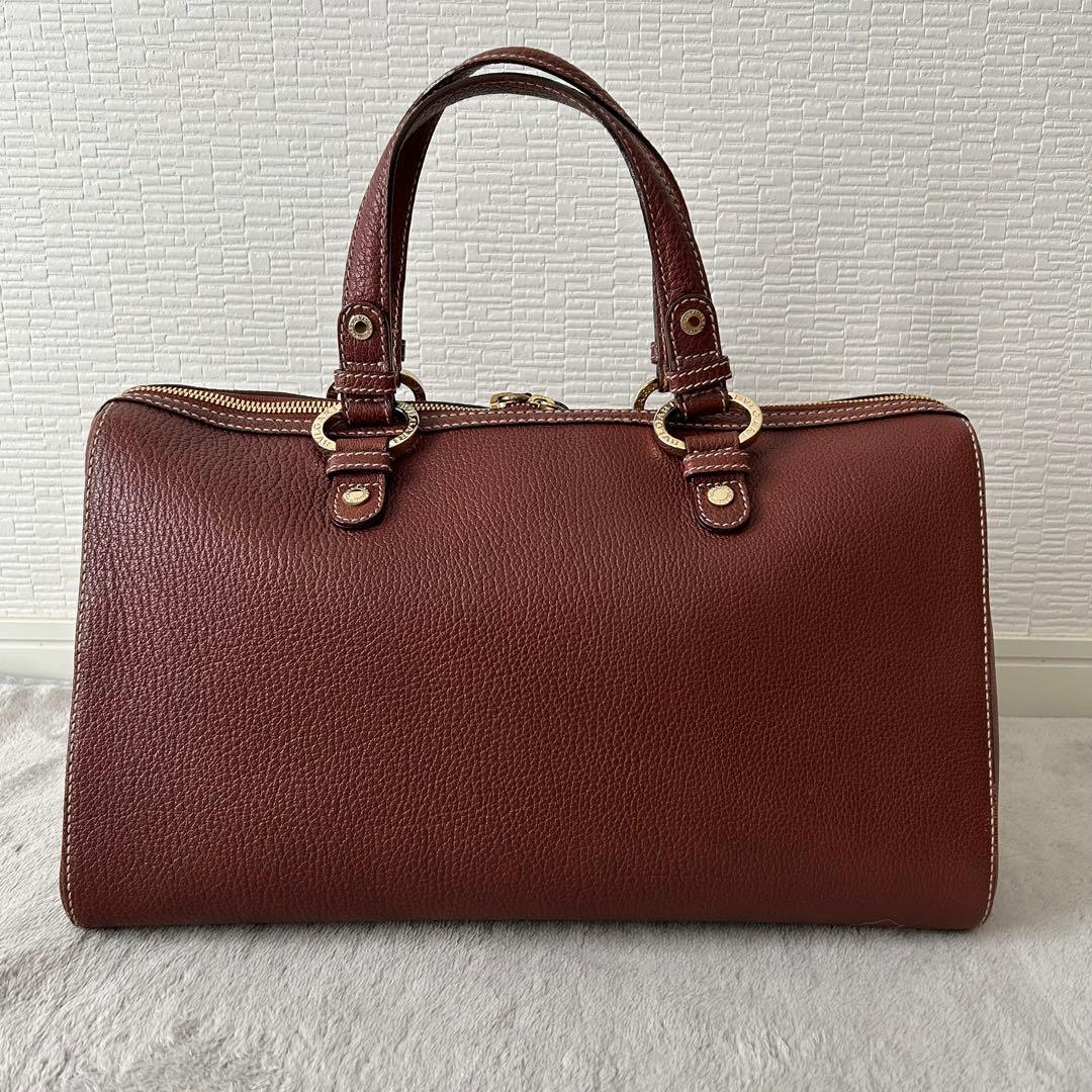 BVLGARI ブルガリ ミニボストンバッグ レザー ブラウン ハンドバッグ