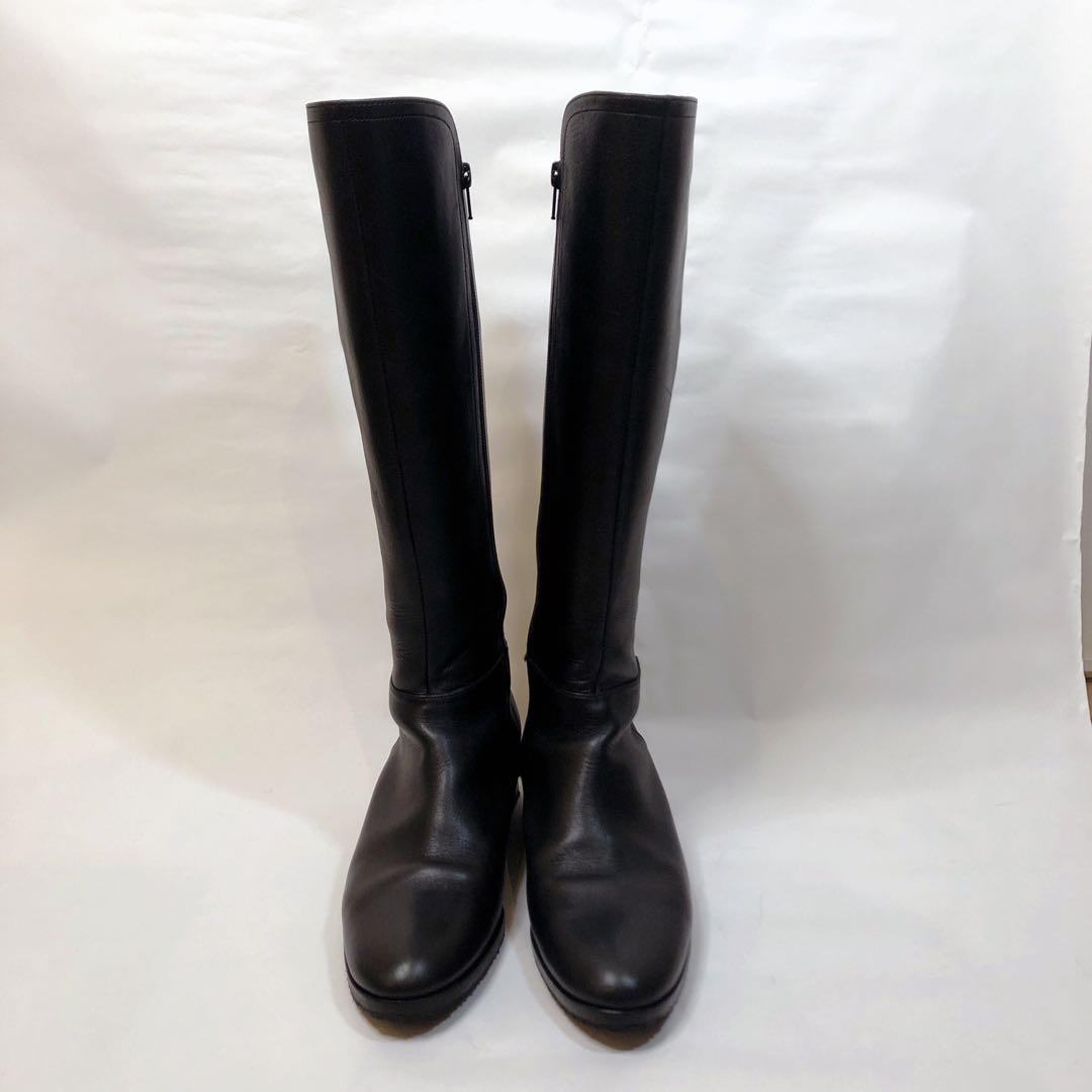 美品　Odette e Odile ロングブーツ ブラック　レザー サイドジップ