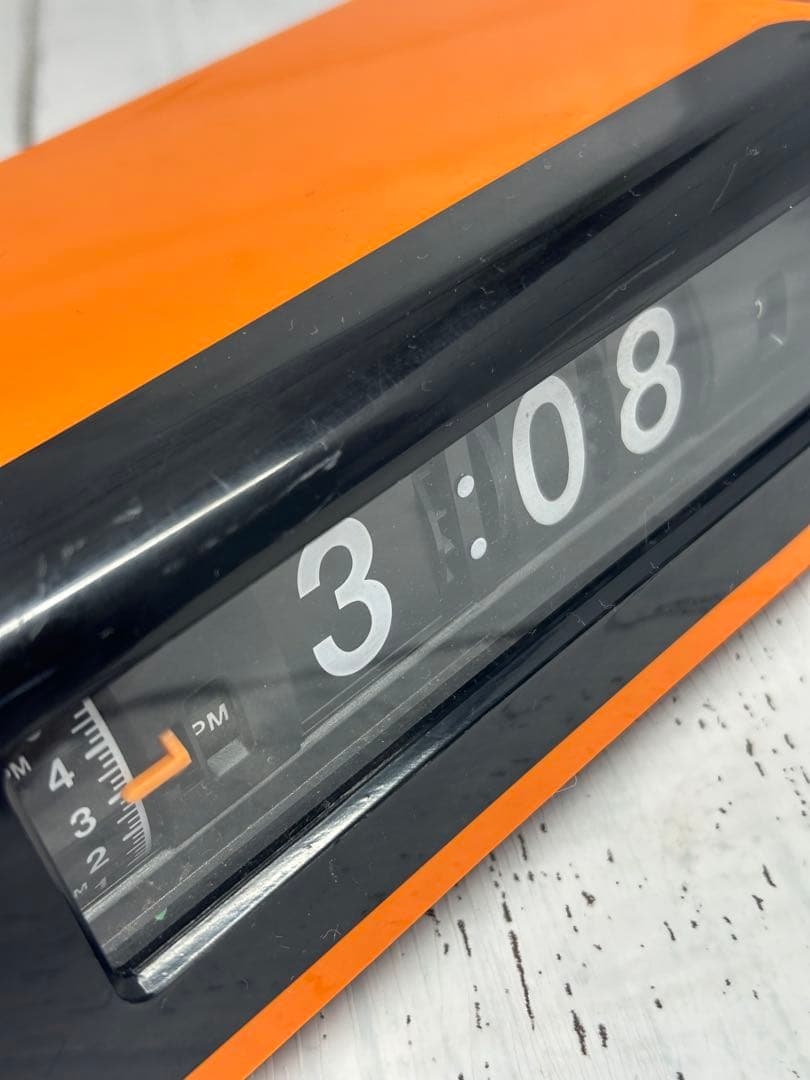 送料込み⭐︎National【TG02 オレンジ パタパタ 目覚まし時計】置時計