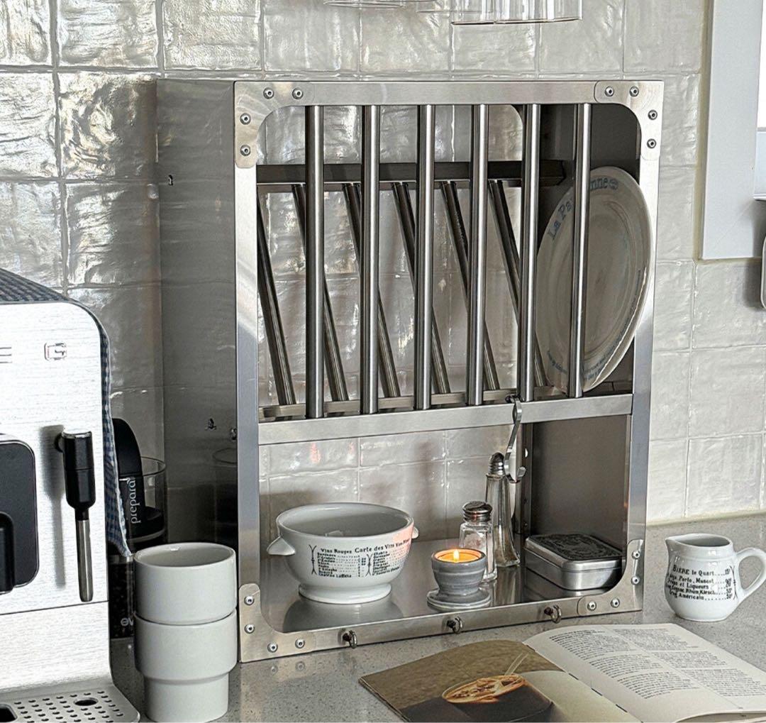 ステンレスキッチンラック オグレ O'gre Sサイズ ウォールシェルフ 食器棚