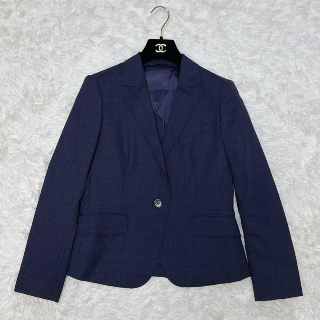 極美品✨レダ✨ユニバーサルランゲージ チェック パンツスーツ ネイビーブルー