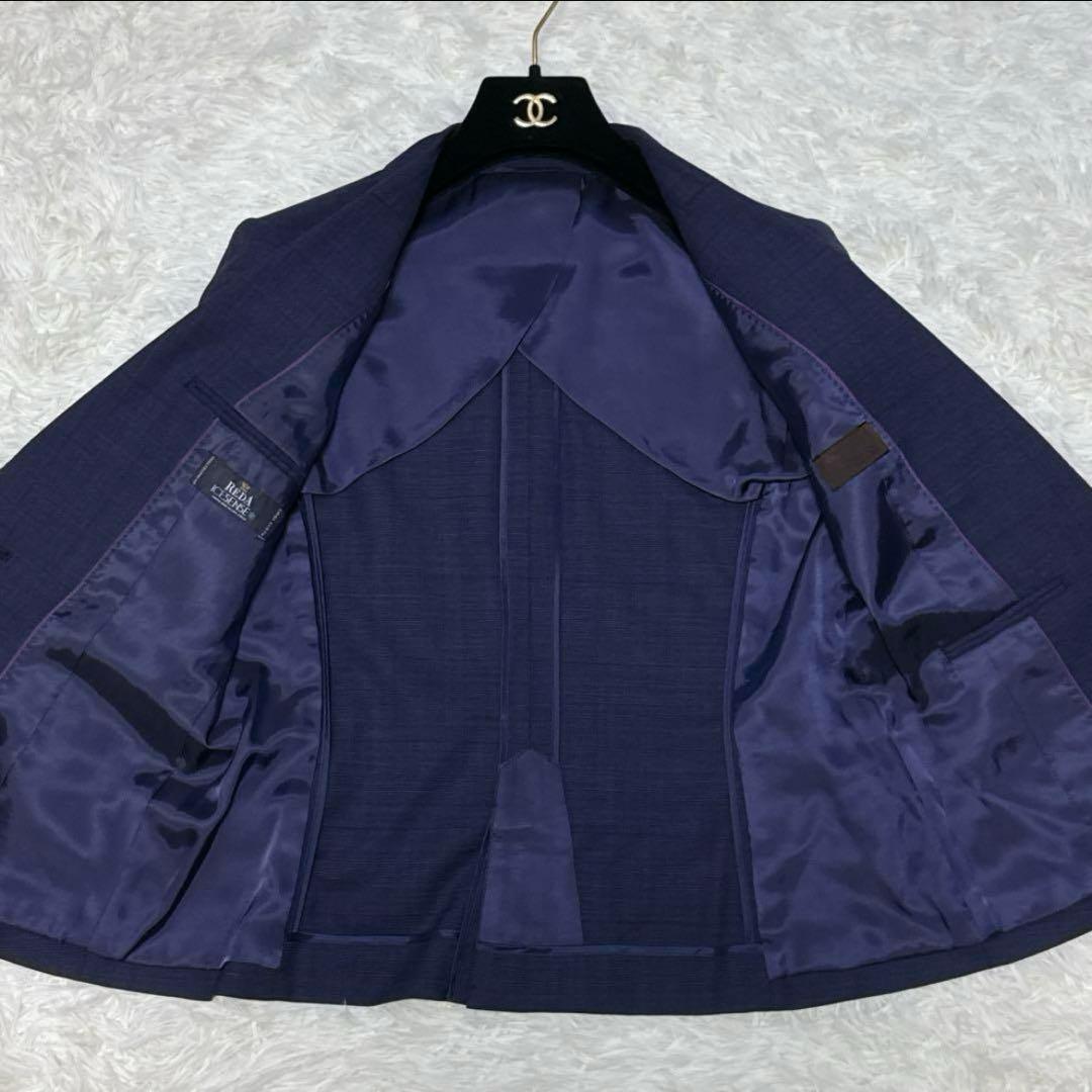 極美品✨レダ✨ユニバーサルランゲージ チェック パンツスーツ ネイビーブルー