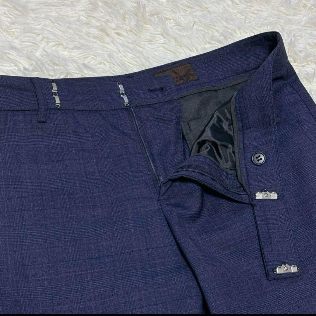 極美品✨レダ✨ユニバーサルランゲージ チェック パンツスーツ ネイビーブルー