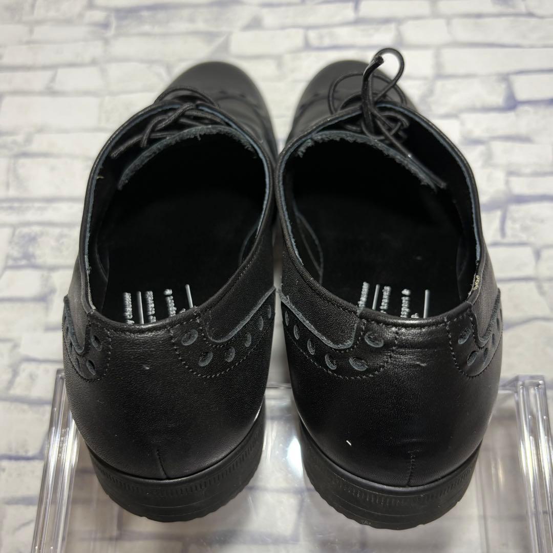 未使用級 トラベルシューズバイショセ ウィングチップレザーマニッシュシューズ 黒