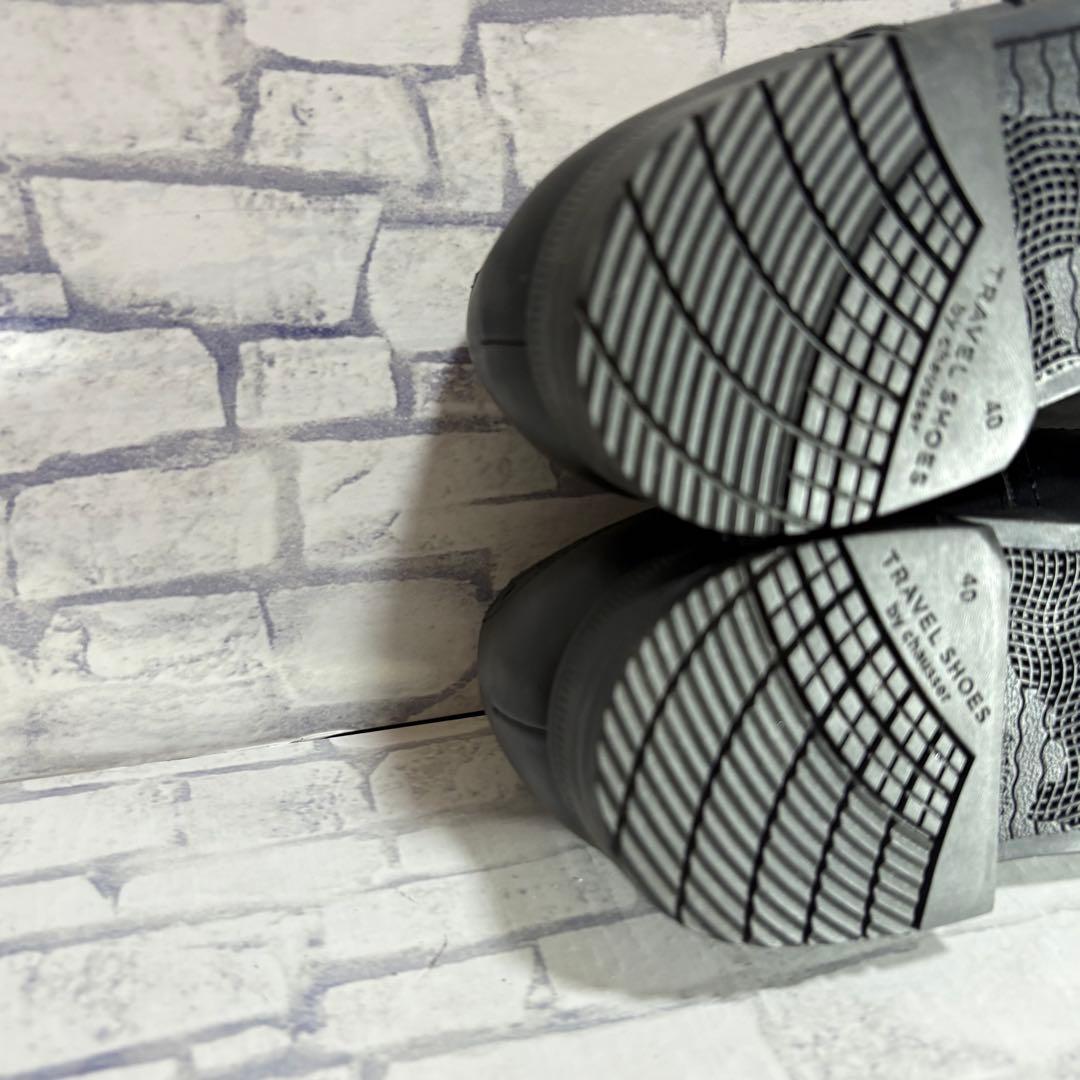 未使用級 トラベルシューズバイショセ ウィングチップレザーマニッシュシューズ 黒