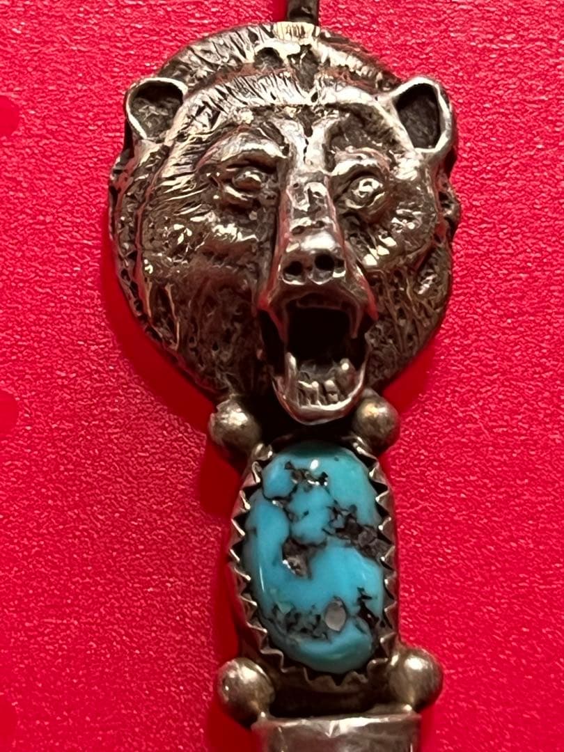 インディアンジュエリーNavajoベアクローペンダントトップターコイズ