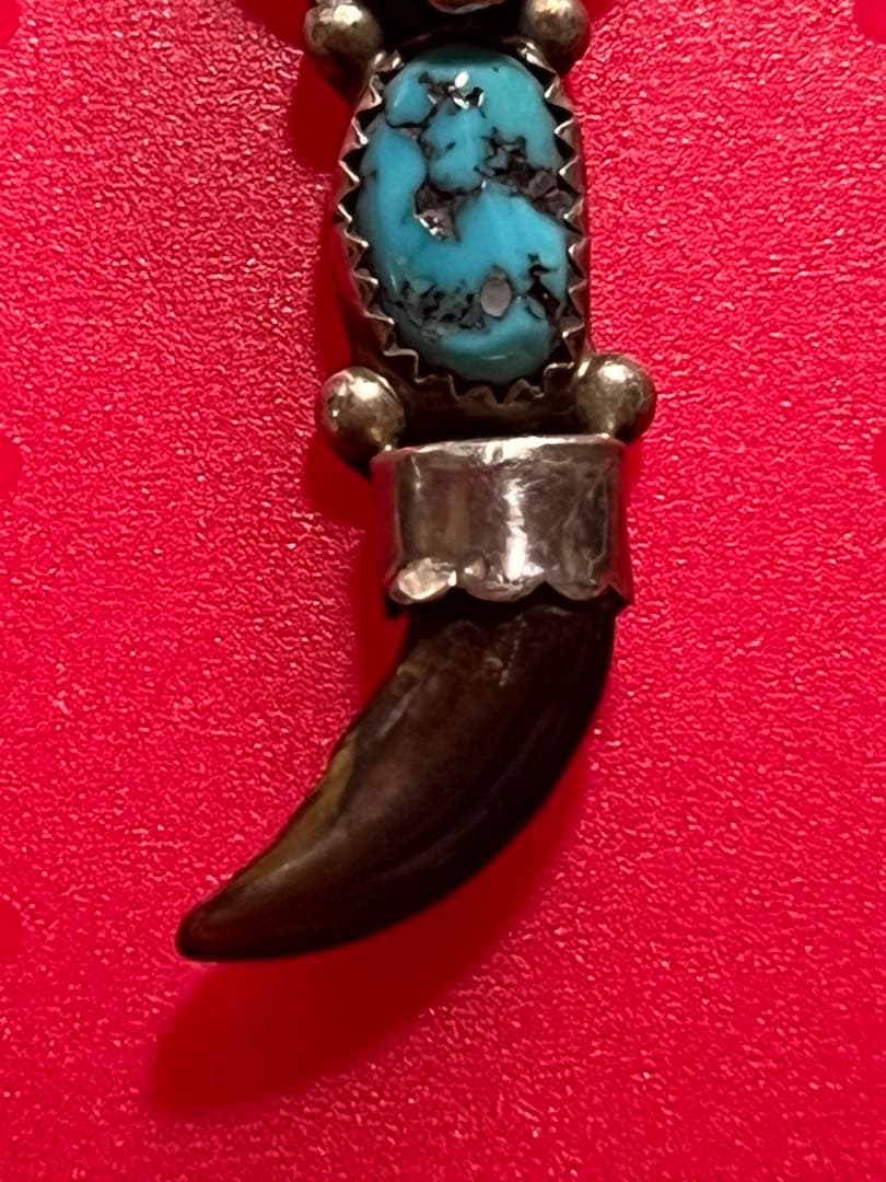 インディアンジュエリーNavajoベアクローペンダントトップターコイズ