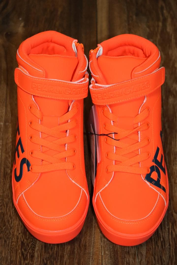 新品 PEARLY GATES ロゴミドルカット ゴルフシューズ23.5cm 併