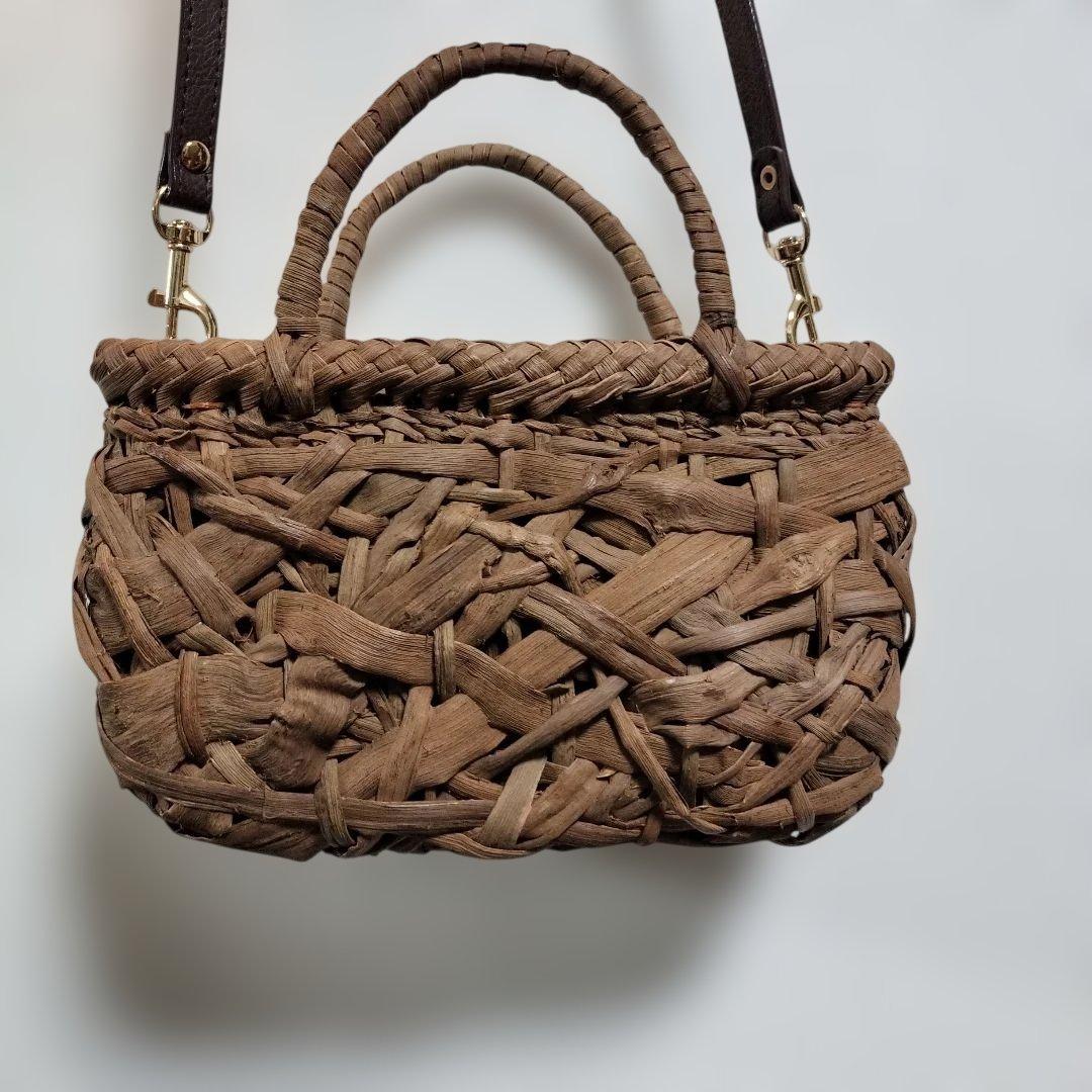 山葡萄やたら編みショルダーバッグ 約よこ20✕高さ12✕幅7