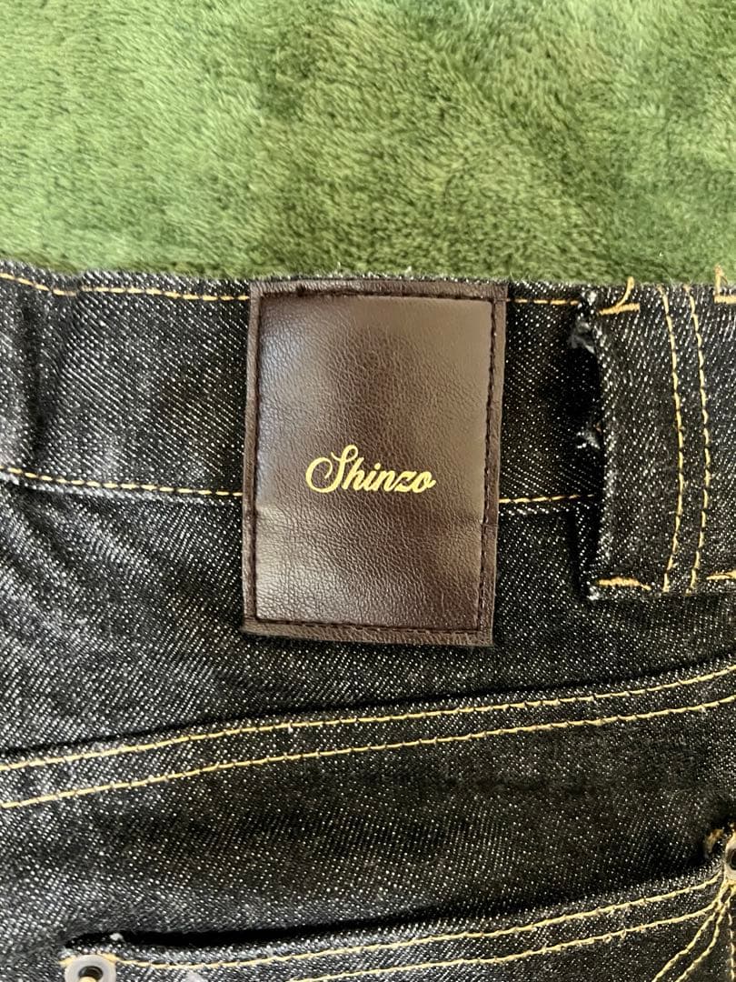 shinzobrand 15oz ブラック denim pants 赤耳