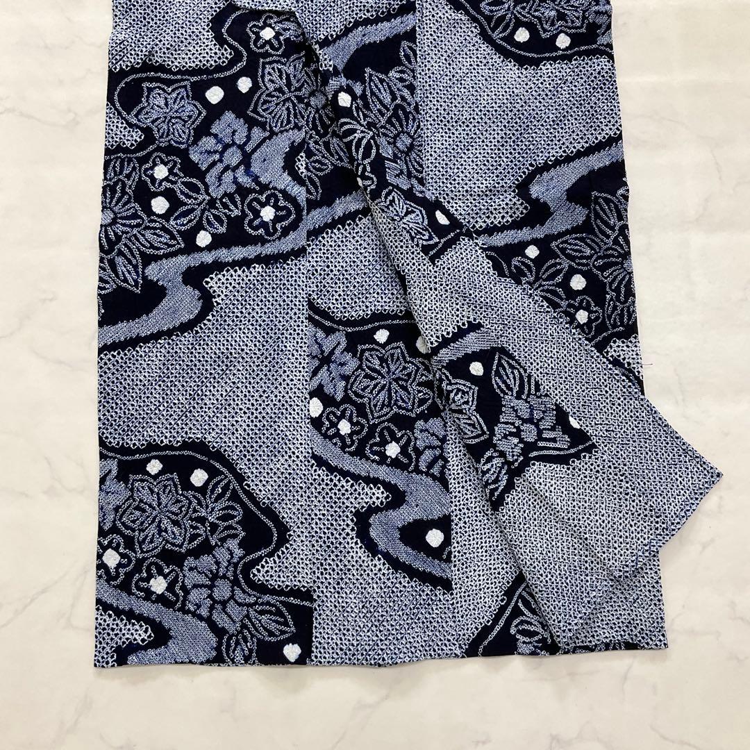 厳選◆夏物浴衣◆未使用同然◆素晴らしい三浦絞り有松絞り◆仕付◆裄64.5丈155
