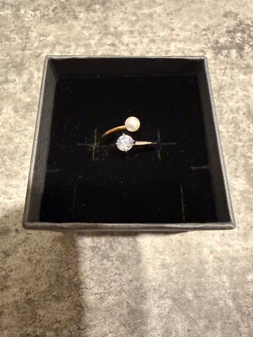 【箱.購入証明書付き】フォークリング ジルコニア×パール コンビカラー