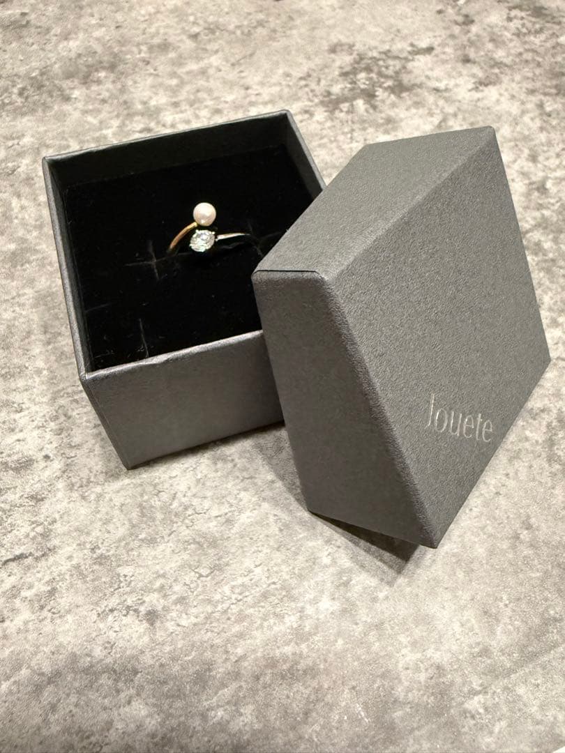 【箱.購入証明書付き】フォークリング ジルコニア×パール コンビカラー