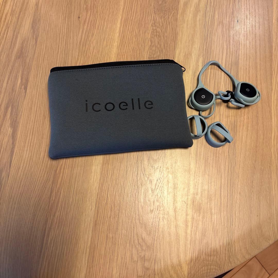 icoelle ワイヤレスイヤフォン グレー ケース付き