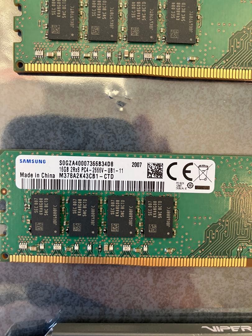 SAMSUNG　DDR4 PC4-2666V　16GB 2枚セット 計32GB