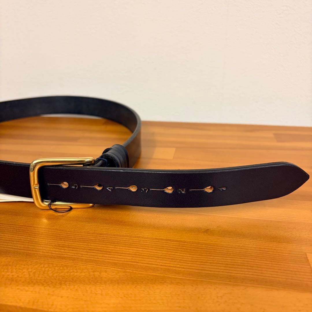 Jabez Cliff ジャベッツクリフ レザーベルト 28mm NAVY 34