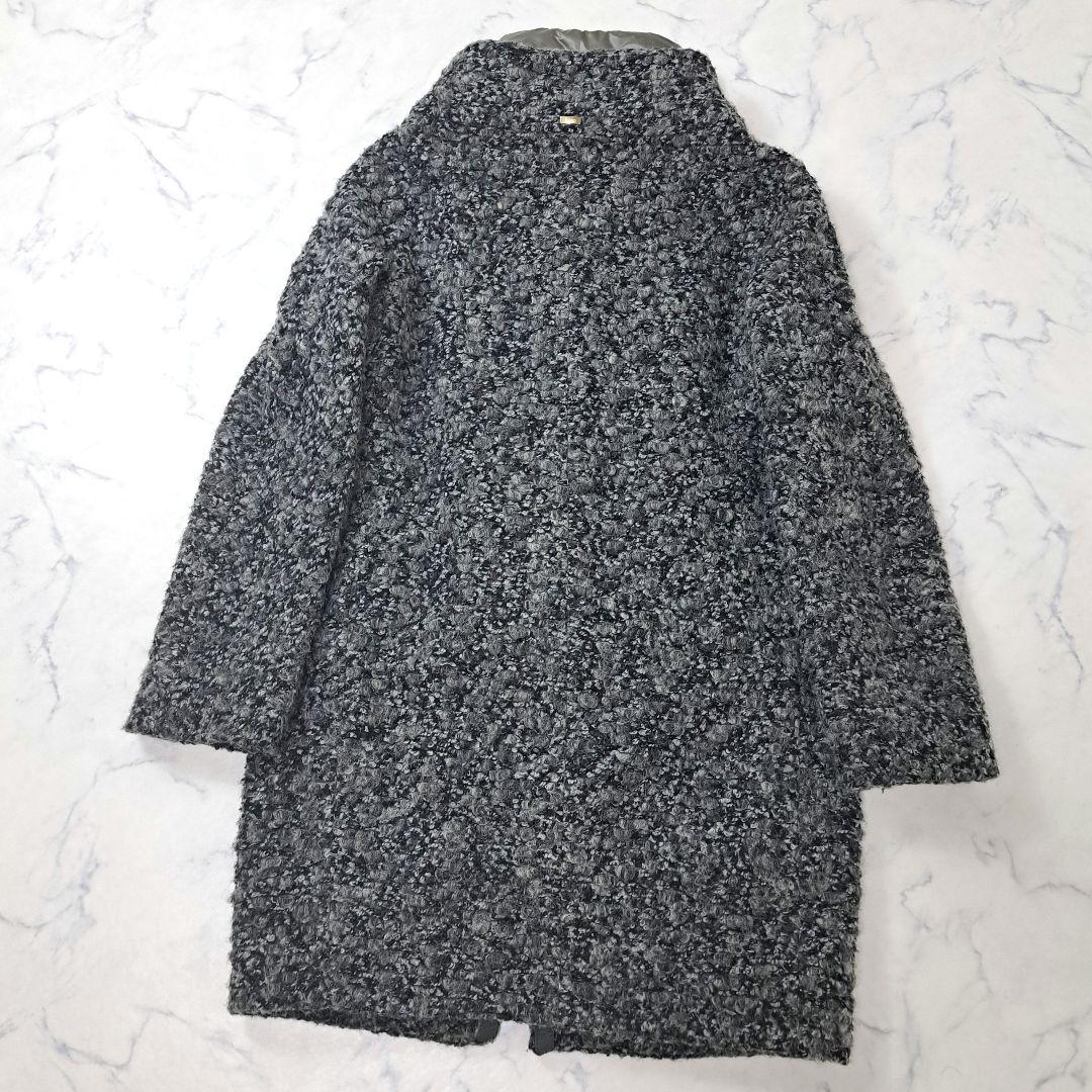 HERNO ヘルノ ツイード ダウン コート ウール アルパカ 2way 44