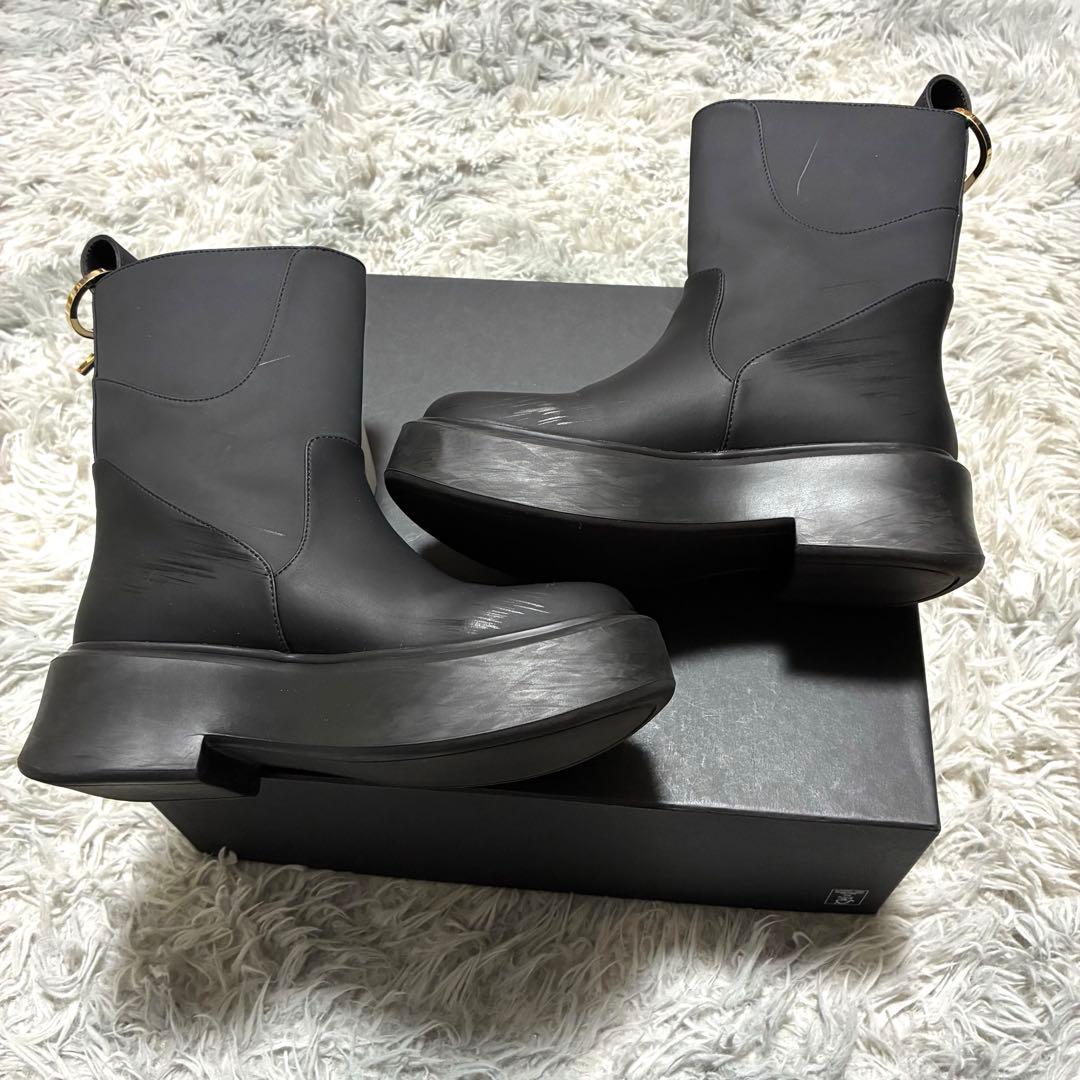 【良品】Purpred 撥水 ラバーブーツBLACK〈定価42,900円〉