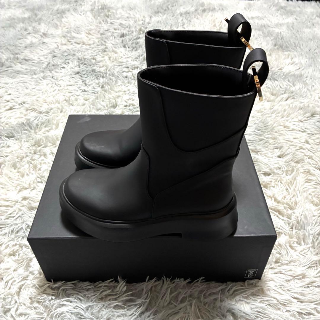 【良品】Purpred 撥水 ラバーブーツBLACK〈定価42,900円〉