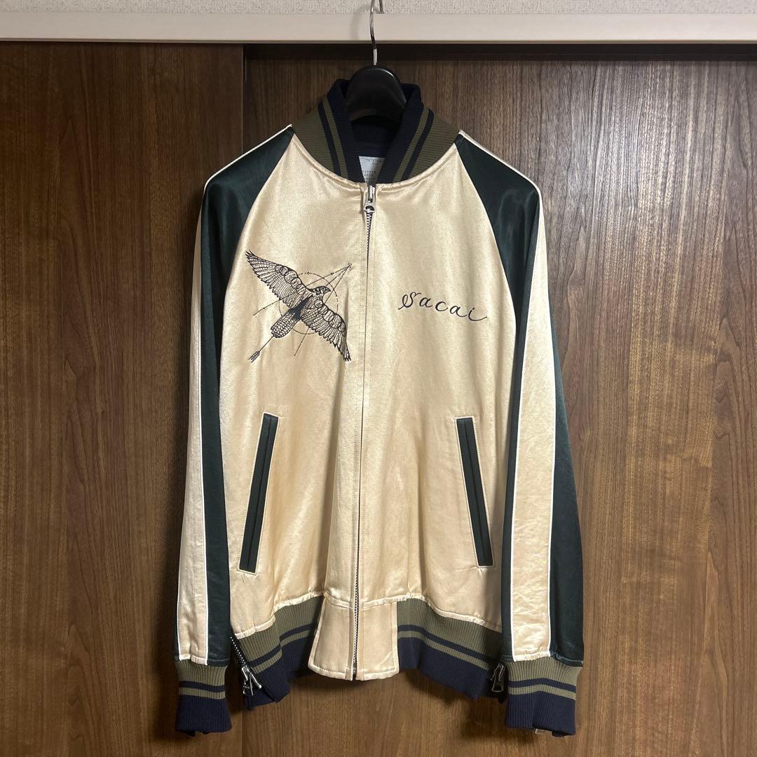 sacai スカジャン アイボリー/グリーン