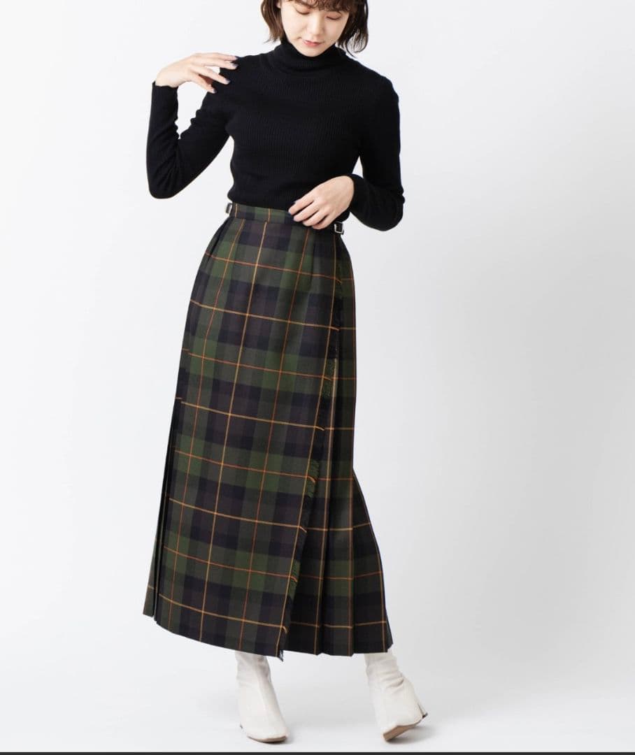 【O'NEIL of DUBLIN】ウーステッドウール100% キルトスカート