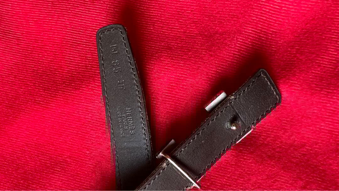 UESD エルメス　黄緑❌茶色　ベルト　エルメス HERMES コンスタンス