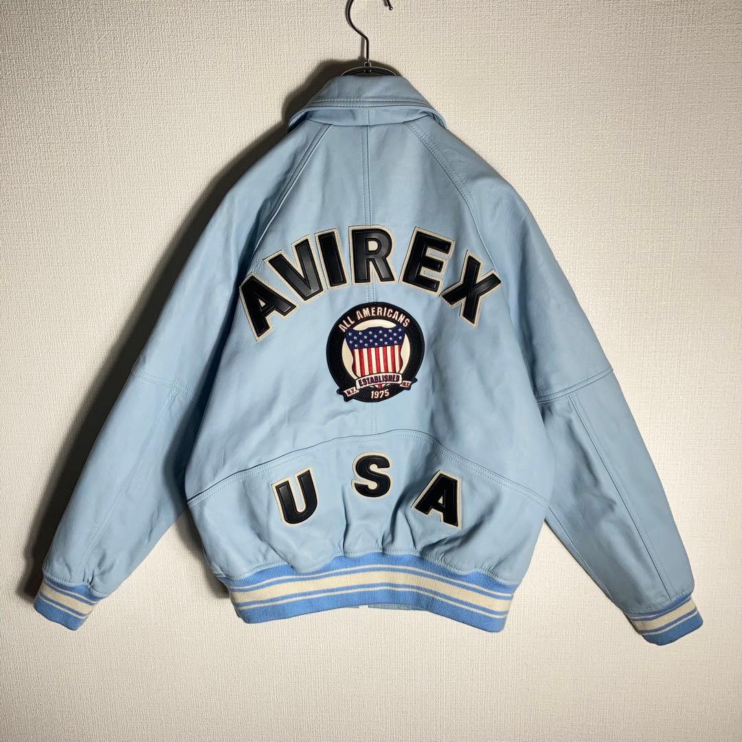 【Kaneee KEIJU着用】AVIREX レザージャケット 羊革 ラッパー.