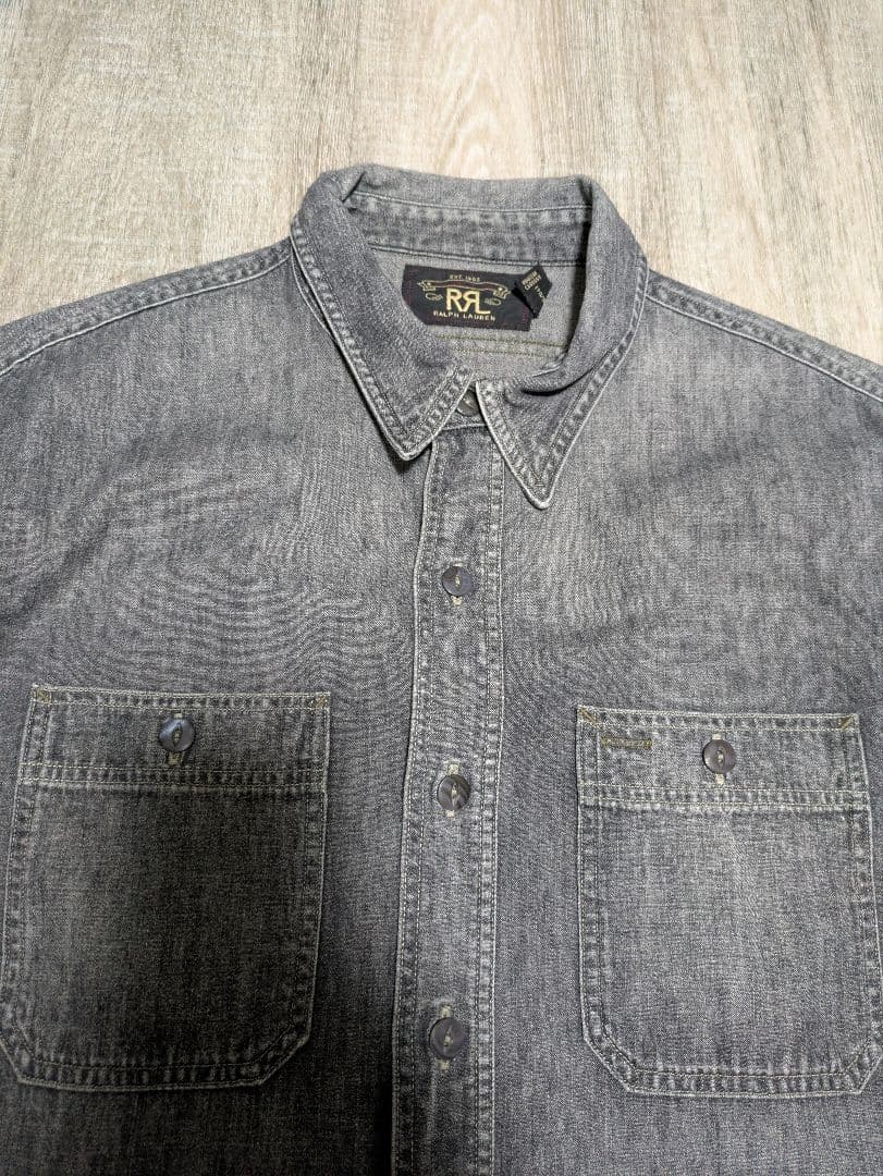 RRL ダブルアールエル ブラックシャンブレーシャツ 長袖シャツ S