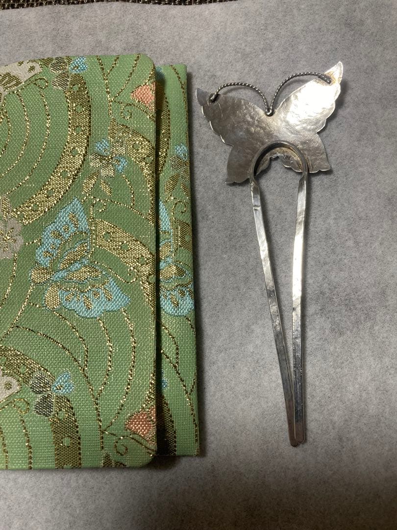 インディアンジュエリー　シルバーバタフライ蝶々かんざしスティック