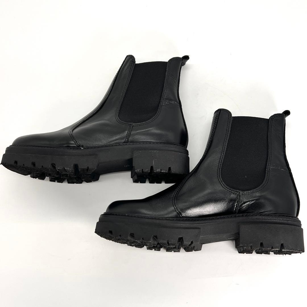 【美品】 ENESS エネス　サイドゴアブーツ　厚底　トラックソール　黒　37