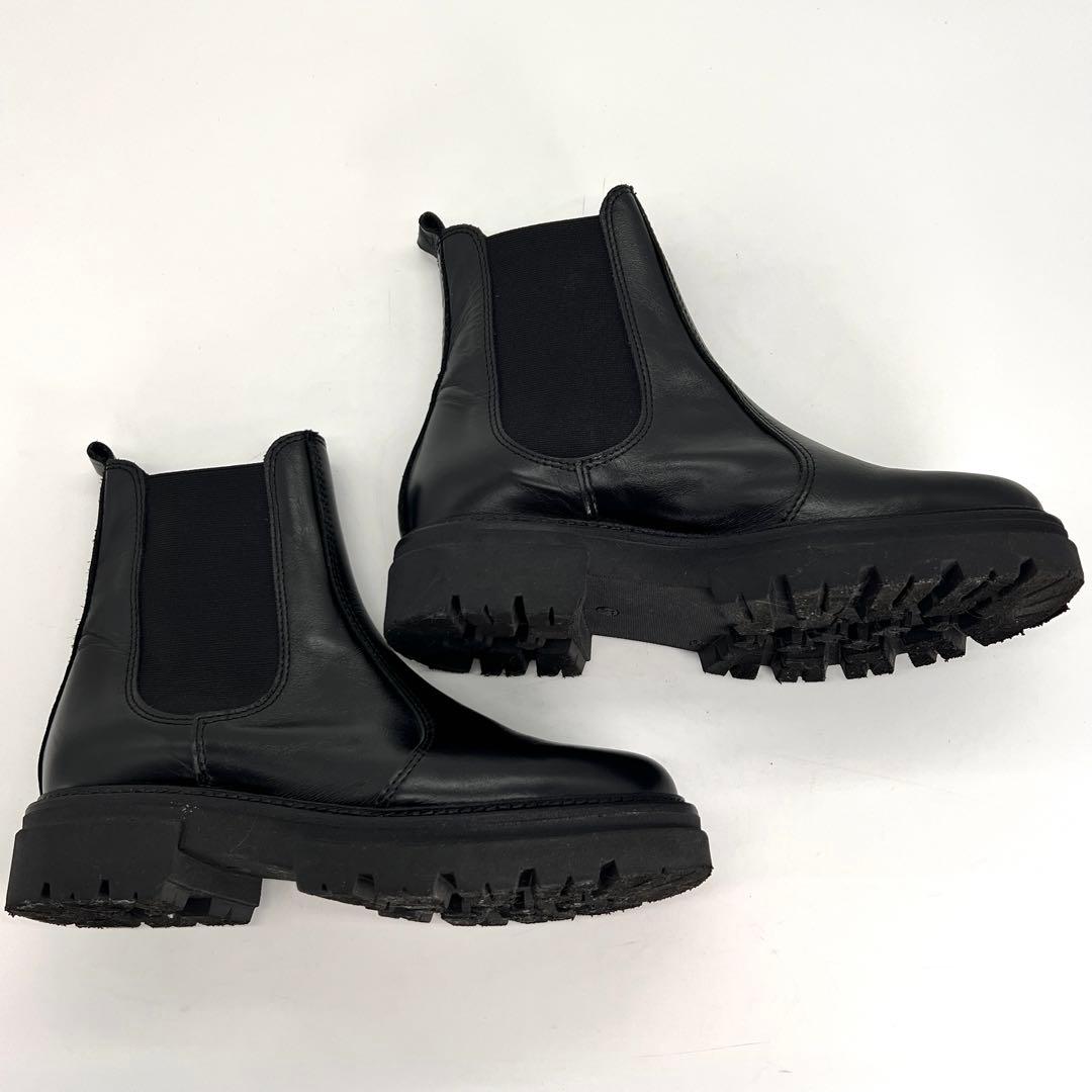 【美品】 ENESS エネス　サイドゴアブーツ　厚底　トラックソール　黒　37