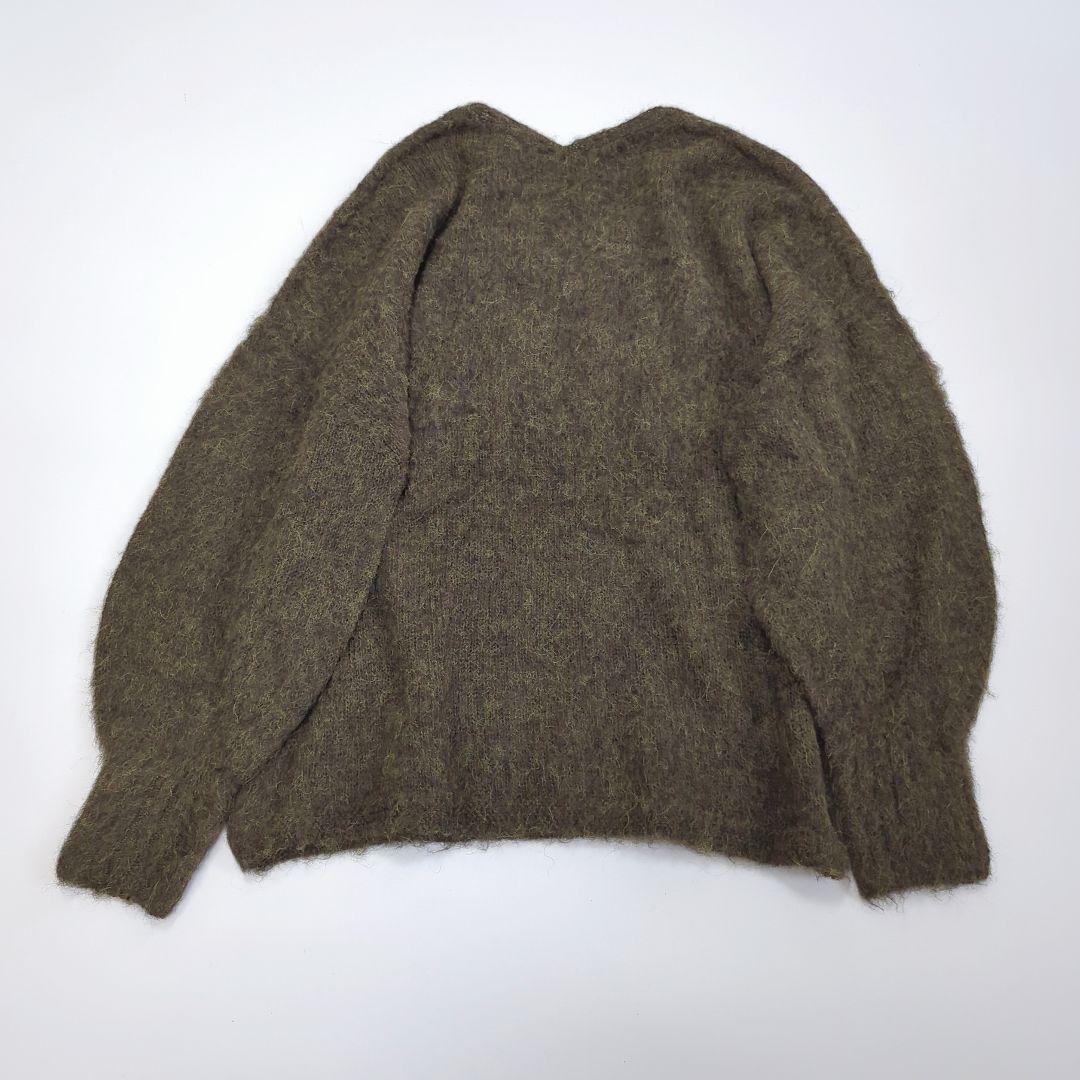 プルミエアロンディスモン アルパカ起毛 ホールガーメント Vネックプルオーバー