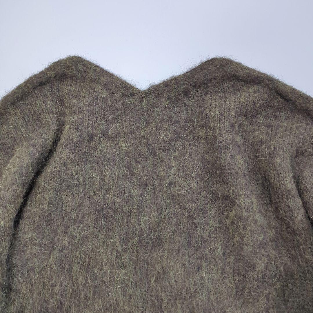 プルミエアロンディスモン アルパカ起毛 ホールガーメント Vネックプルオーバー