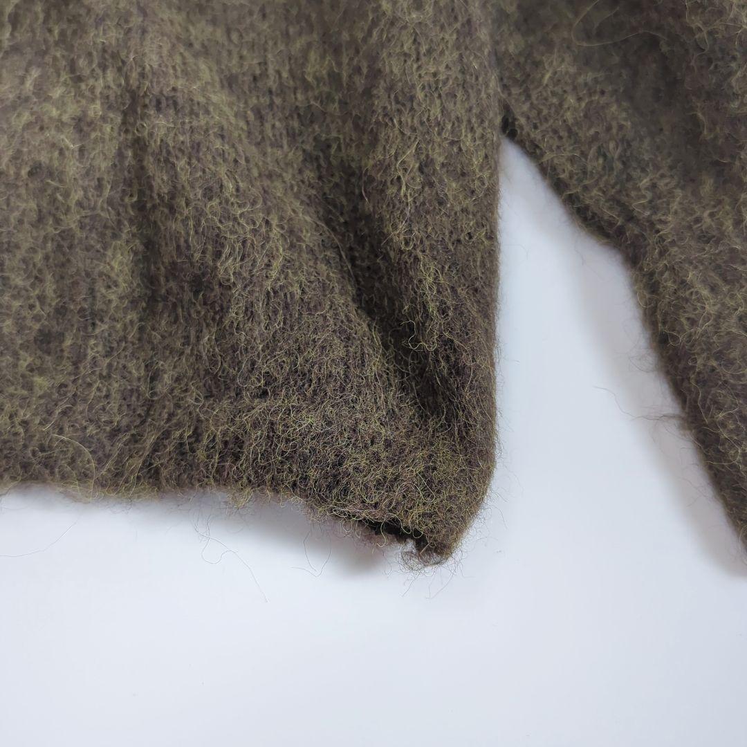 プルミエアロンディスモン アルパカ起毛 ホールガーメント Vネックプルオーバー