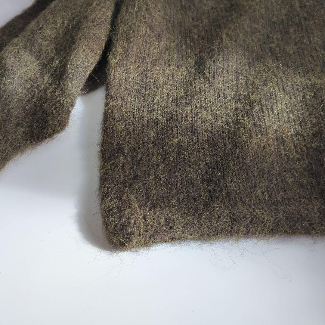 プルミエアロンディスモン アルパカ起毛 ホールガーメント Vネックプルオーバー