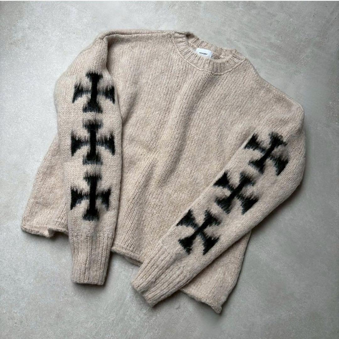 ASKYURSELF アスクユアセルフ BRUSHED CROSS KNIT