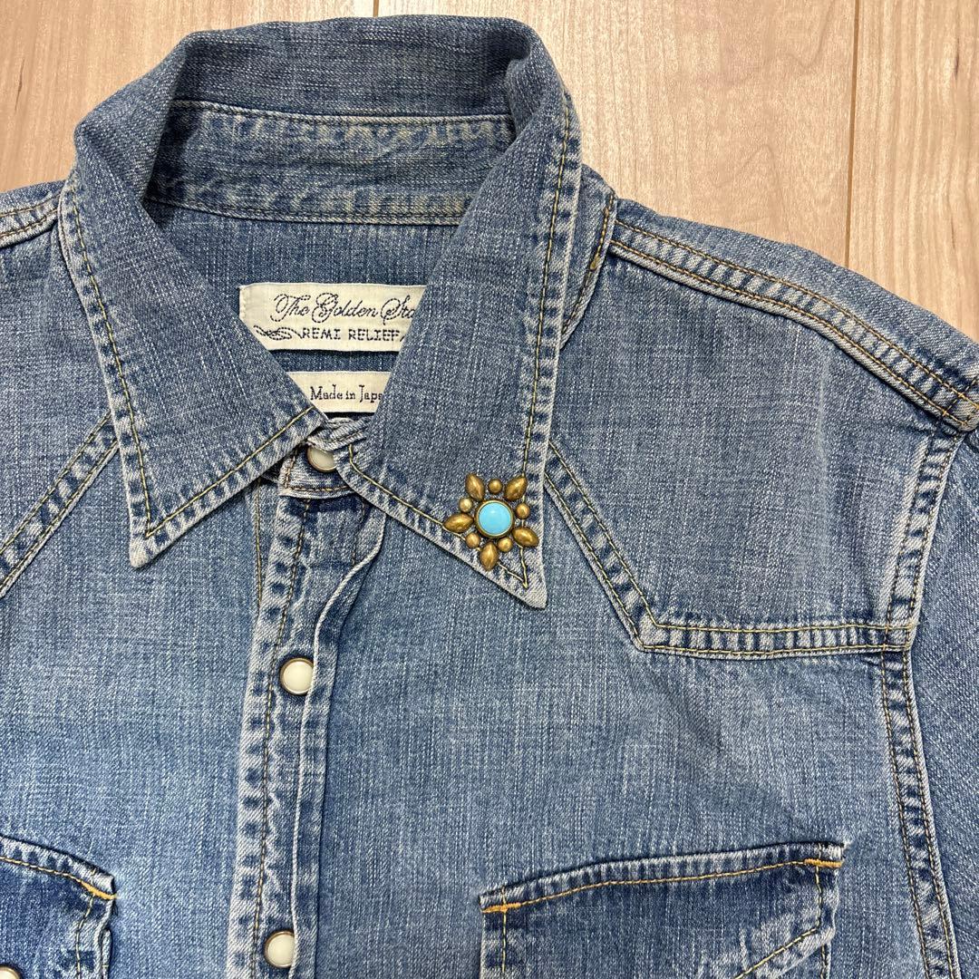 レミレリーフREMI RELIEF オルテガ刺繍デニムウエスタンシャツ