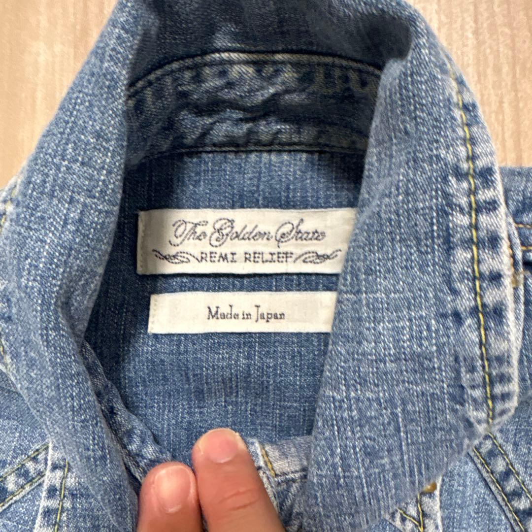 レミレリーフREMI RELIEF オルテガ刺繍デニムウエスタンシャツ
