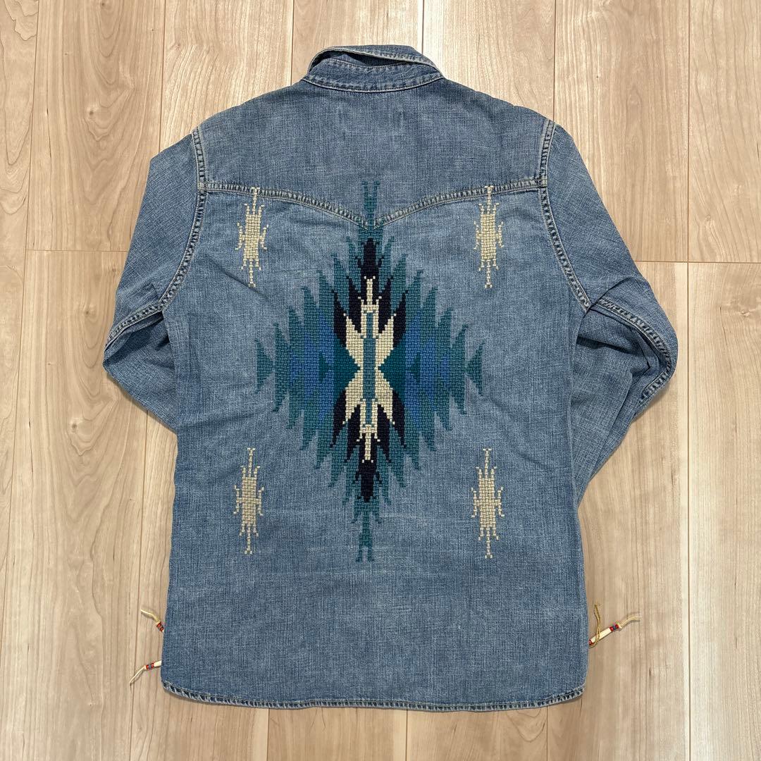 レミレリーフREMI RELIEF オルテガ刺繍デニムウエスタンシャツ