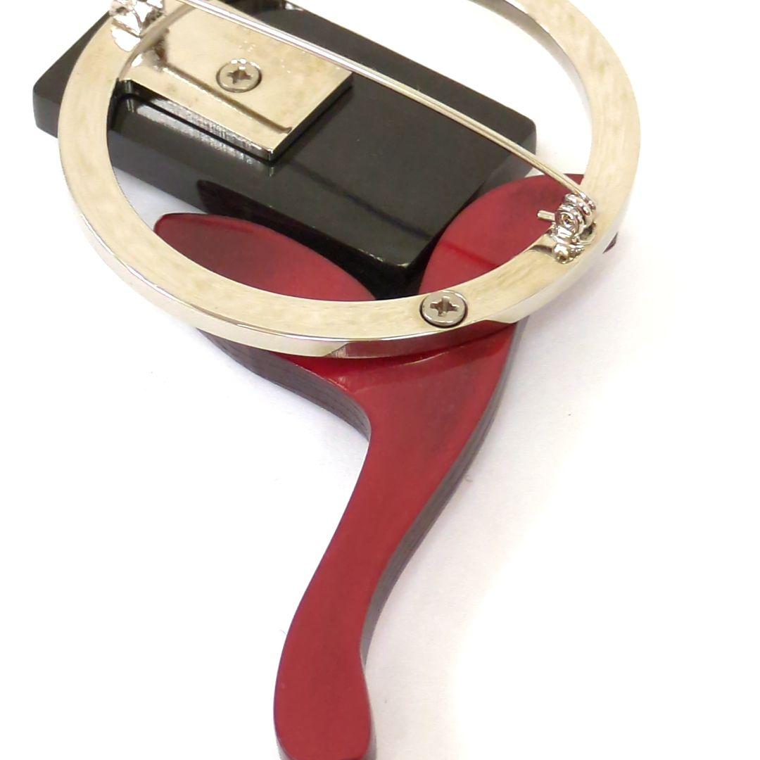 マルニ ブローチ レッド ブラック ブラウン シルバーカラー イタリア製