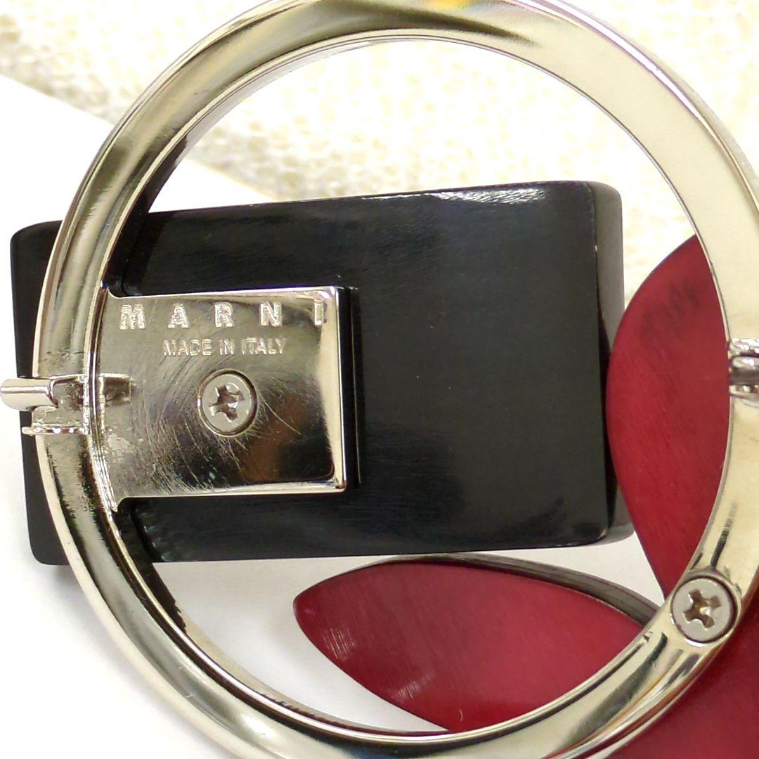 マルニ ブローチ レッド ブラック ブラウン シルバーカラー イタリア製