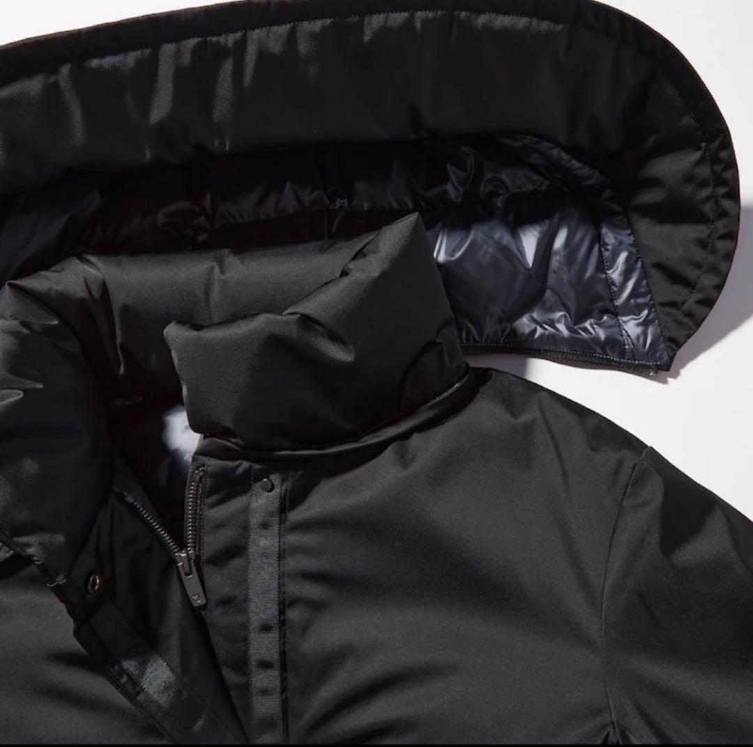 +J フード付き ブラックダウンジャケット　Sサイズ