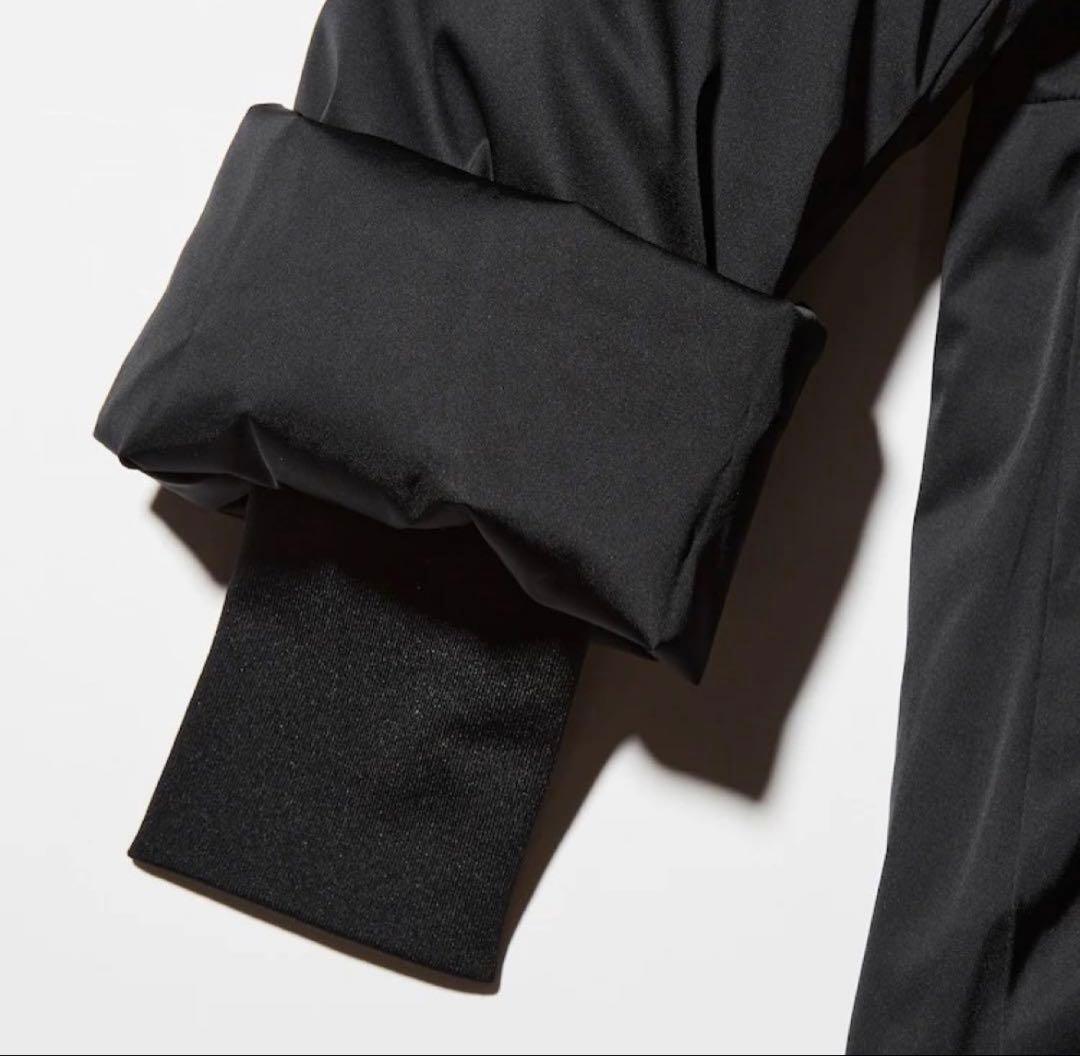 +J フード付き ブラックダウンジャケット　Sサイズ