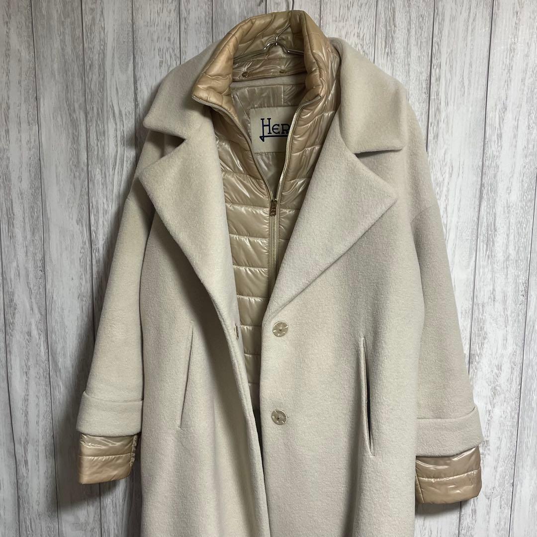 macanHERNO 2ヘルノ way インナーダウン付コート ベージュ