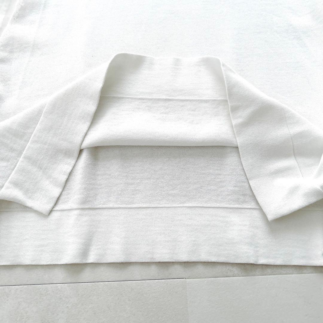 24SSハイククルーネッククロップドセーターシアースリーブ　シアーニットトップス