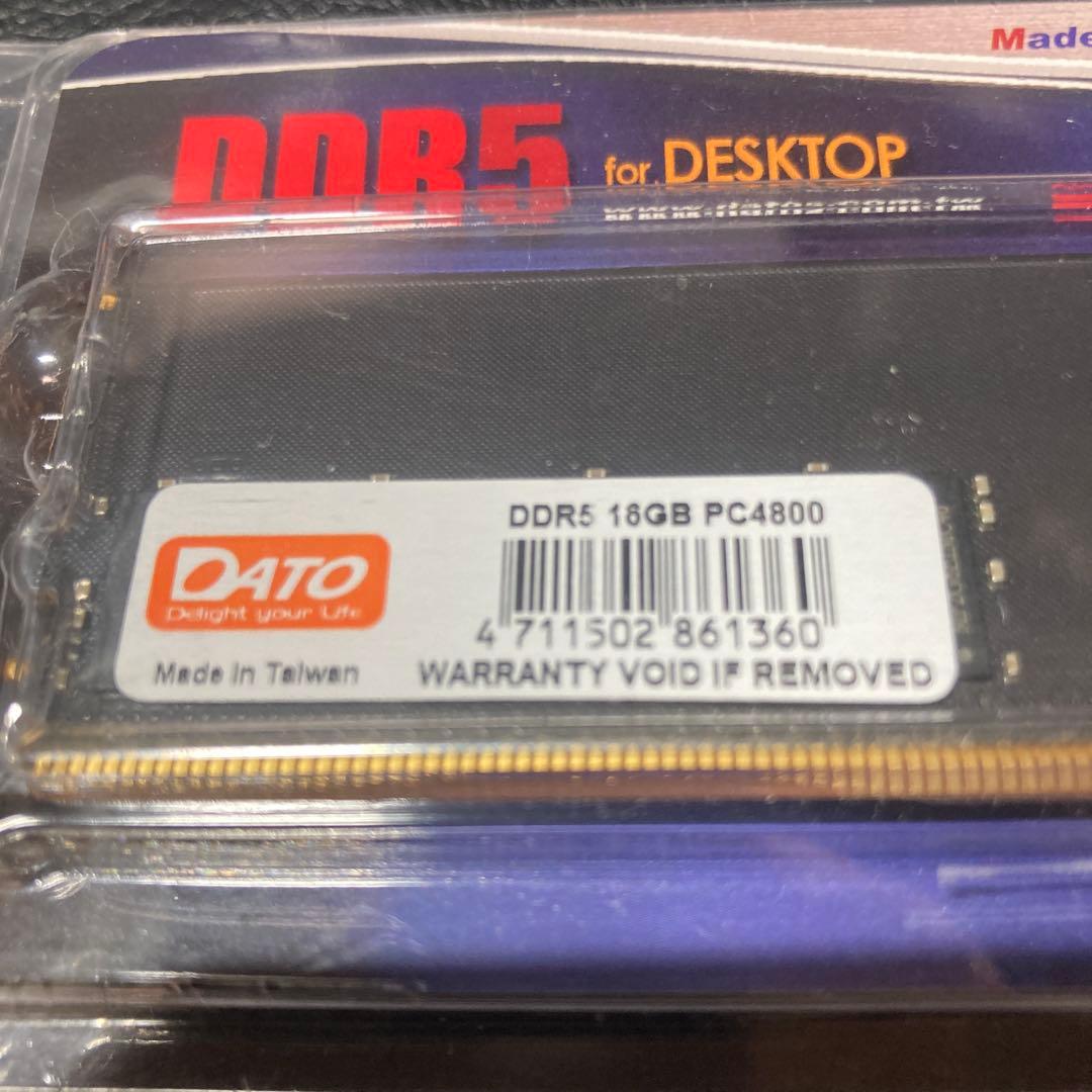 DDR5 16GB 4800Mhz ディスクトップ用メモリ DIMM DATO