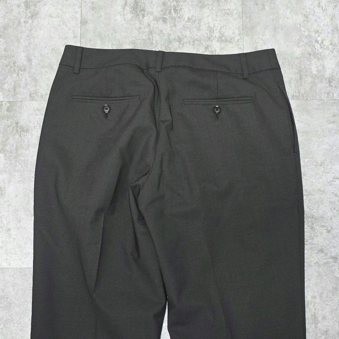 良品 グリーンレーベルリラクシング 42 ノーカラー ウール混 ストレッチ