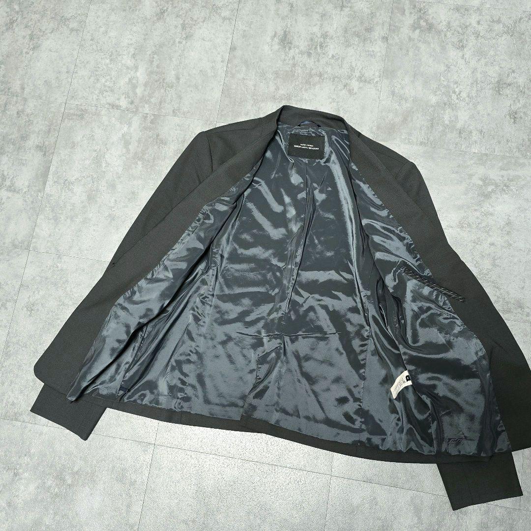 良品 グリーンレーベルリラクシング 42 ノーカラー ウール混 ストレッチ