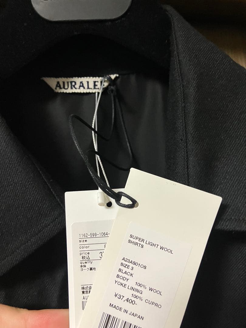 新品　auralee 23aw super light wool shirts